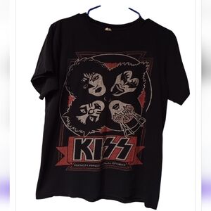 VINTAGE 1970s KISS ROCK AND ROLL OVER  T SHIRT SIZE L 70's Rare Sz S